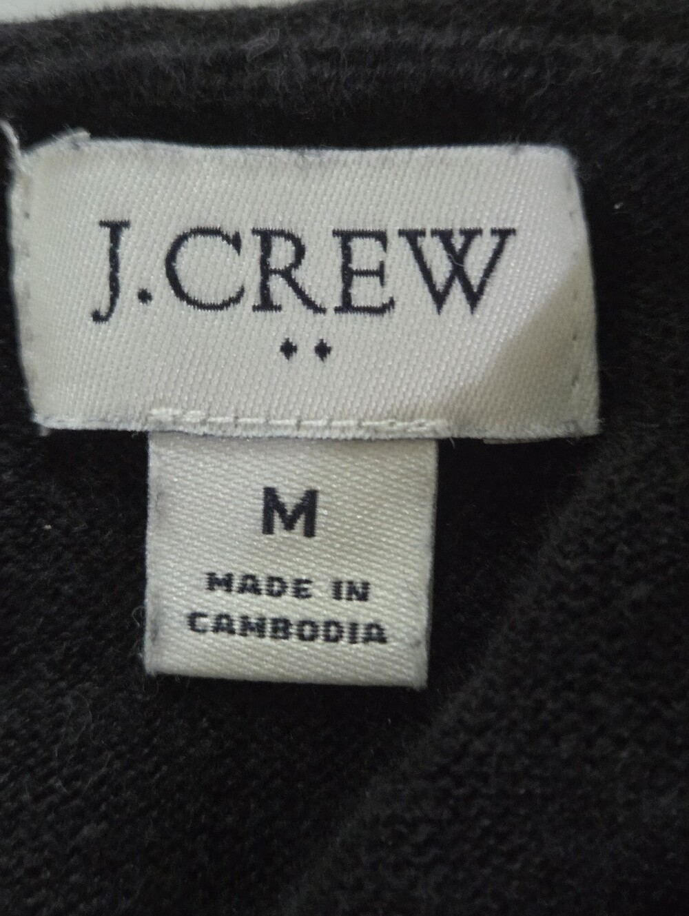 J. Crew Factory Black V-Neck Linen- Blend Button-Hem Tunic Sweater Size M - Picture 4 of 7